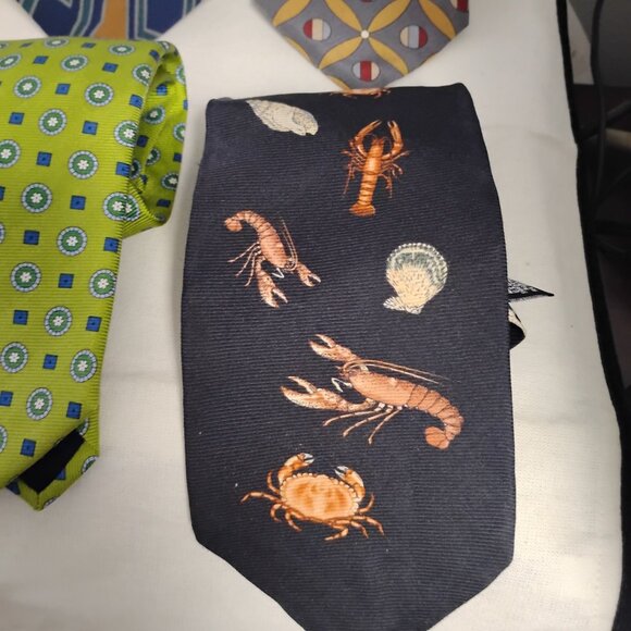 ❤️6 Tie Lot Jos Banks J Garcia Oleg Cassini Tango Allyn Saint George 100% Silk - Picture 3 of 13